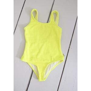 Limeapple Girls Este Crinkle Square Neck One Piece Swimsuit Citrus Lime Size 7